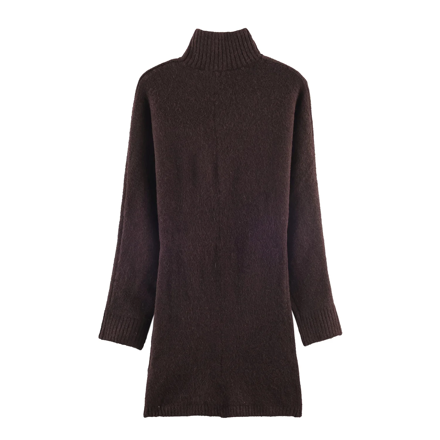 Damskie swetry jesienno-zimowe, dzianinowe sukienki dla kobiet, modne sukienki z golfem, z długim rękawem, krótkie sukienki, ciepłe sukienki swetrowe z rozcięciem dla pań.