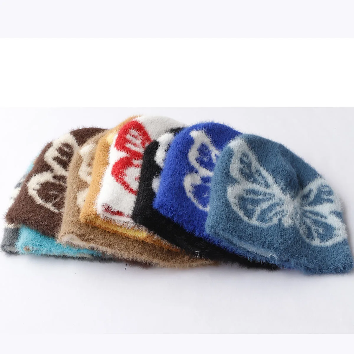 y2k warm star Ski cap Ma Haimao winter knitted Toddler beanie fur hats butterfly Knitted Hat y2k acrylic hip hop dice hat caps