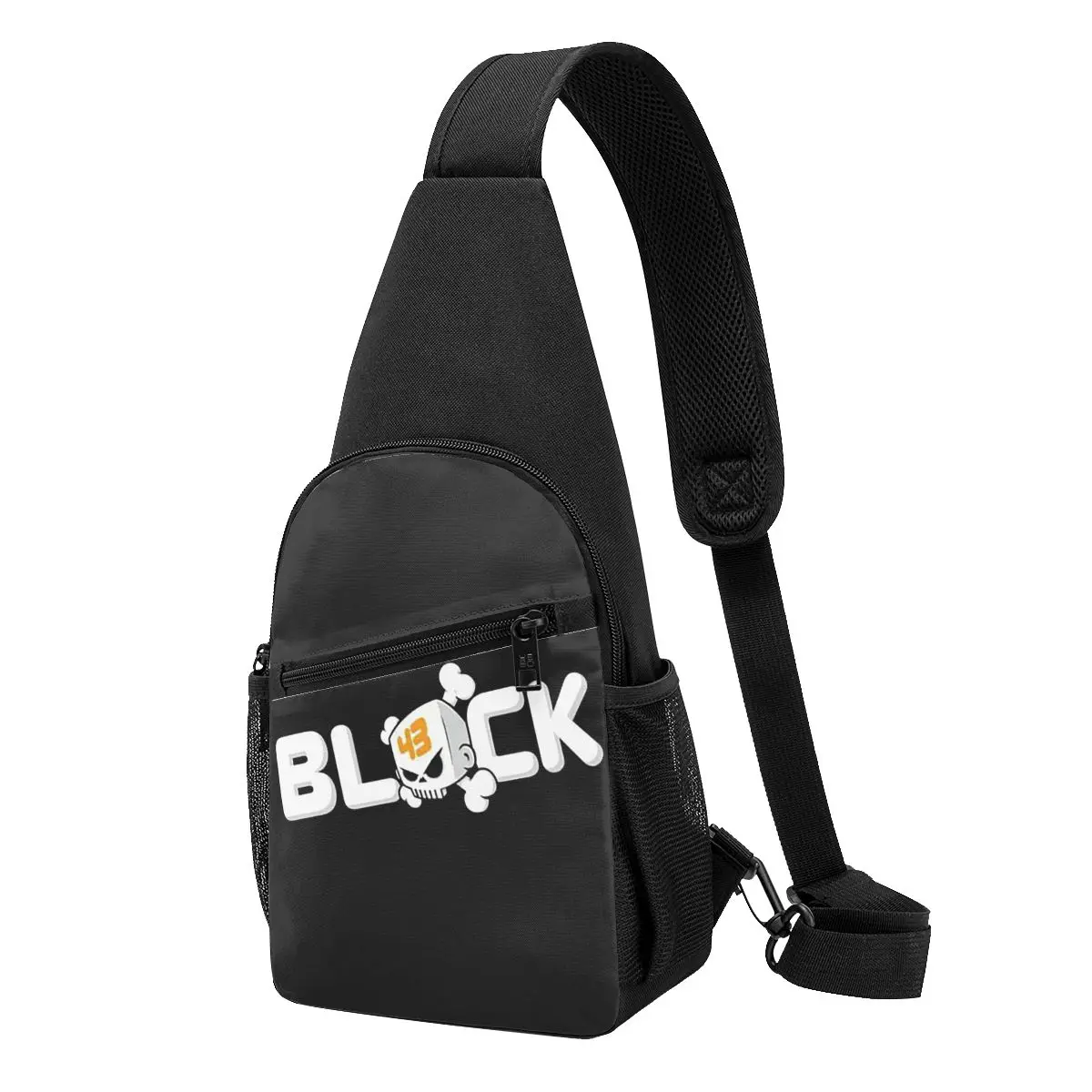 Ken Block Acrylic Skull Chest Bag Men Sling Crossbody Backpack Chest Bag Traveling Hiking Daypack Shoulder Bag