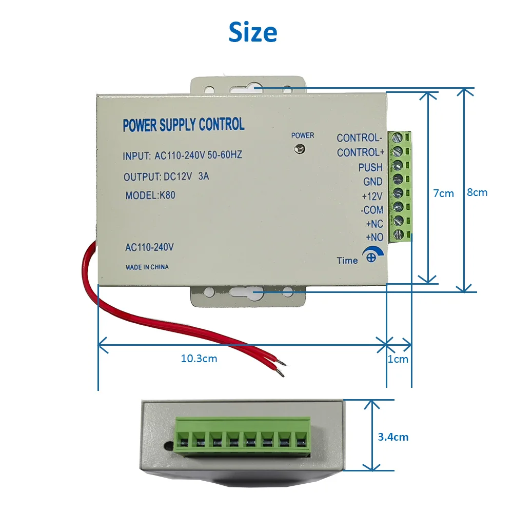 12V 3A Access Control Power Supply Controller Transformer Door Supplier Adapter Converter System 110-240VAC to 12VDC 3A Control