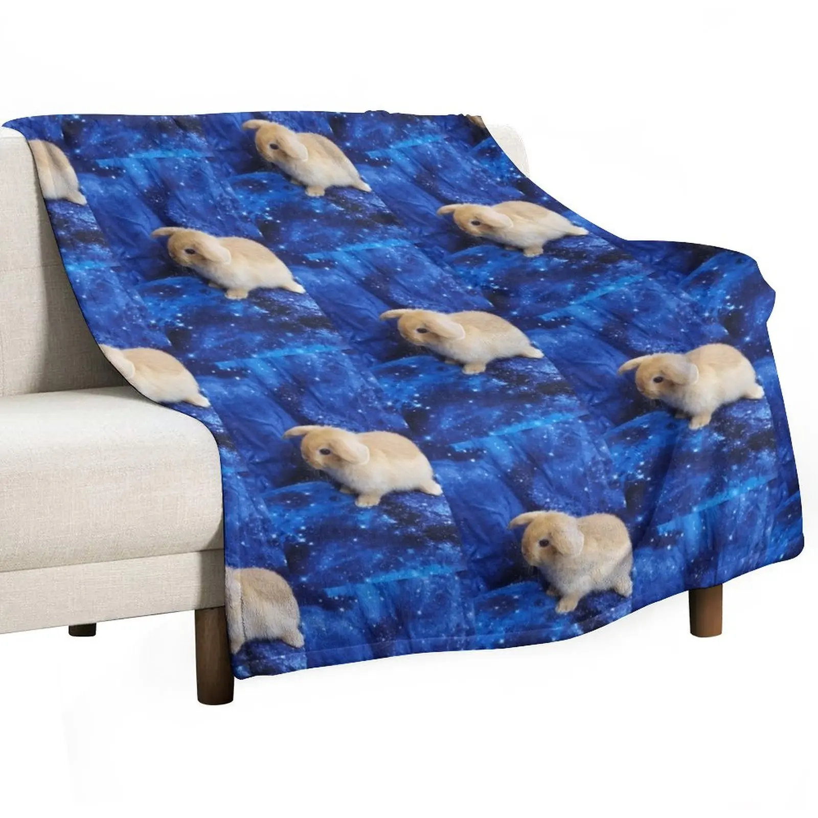 

Galaxy Baby Holland Lop Bunny Rabbit Throw Blanket Thermals For Travel Flannel Flannels Blankets