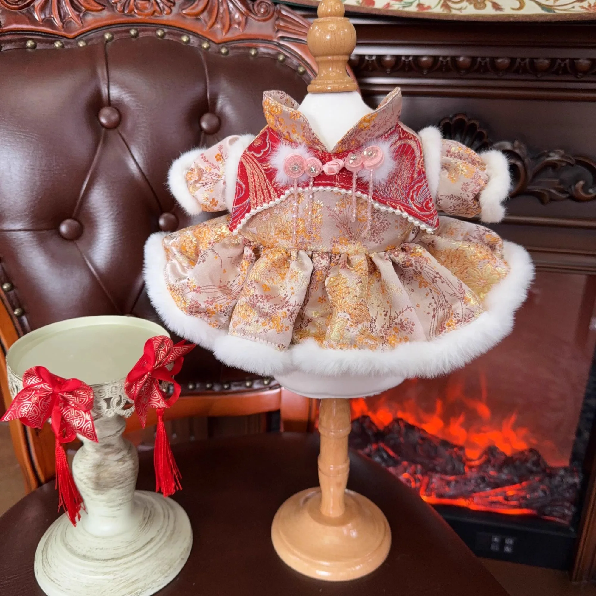 

New year's dress 20cm 40cm 10cm 15cm cotton doll clothes, Doll dress 50-55cm reborn doll clothes free shipping