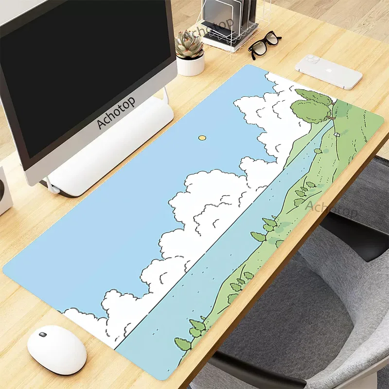 Kawaii pflanze mauspad anime großes büro zubehör deskpad pc computer tastatur niedliche schreibtisch matte xxl mause mouse pad 90x40 teppich