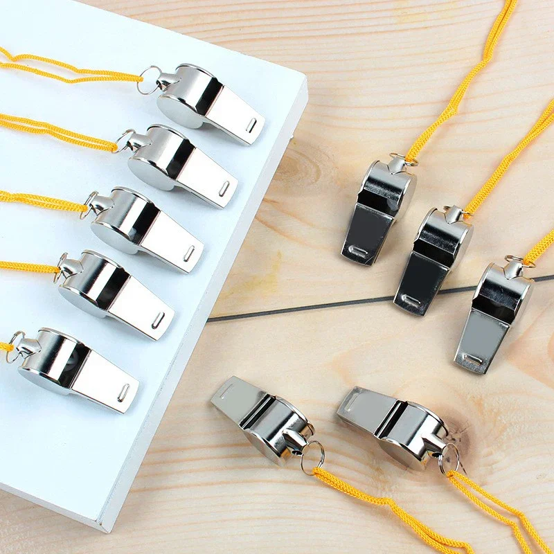 Metal Whistle Referee Sports Rugby Stainless Steel Whistle Soccer Basketball Party Training School Cheerleading
