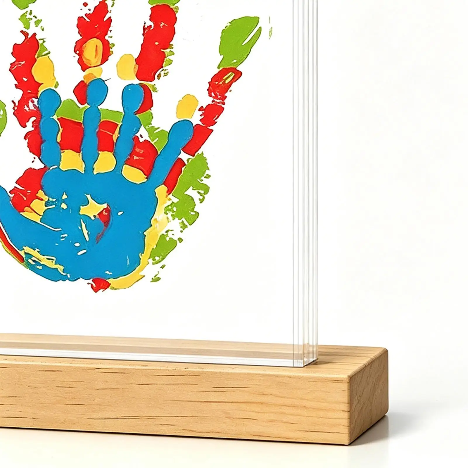 handprint-frame-kit-transparent-acrylic-footprint-art-souvenir-with-wood-base-handprint-keepsake-frame-for-dad-boy-girl-kids