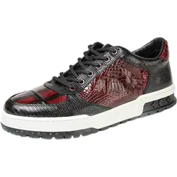 BATMO 2024 new arrival Fashion Crocodile Skin causal shoes men,male Genuine leather Sneakers pdd501