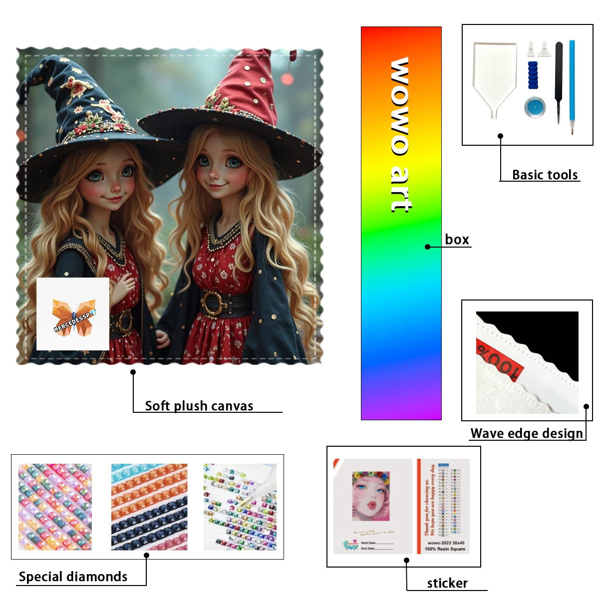 

【MERCEDESSP Diamond Art】Two little sisters 100% resin FD+ab+cr Diamond Stamping Kit Perfect Masterpiece worth Buying