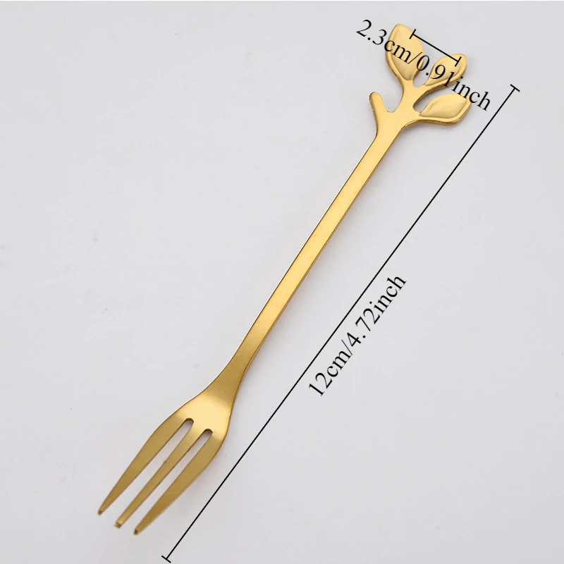 6PCS Creative Leaf Shape Fruit Dessert Fork European Small Fork Fork Kitchen Utensils