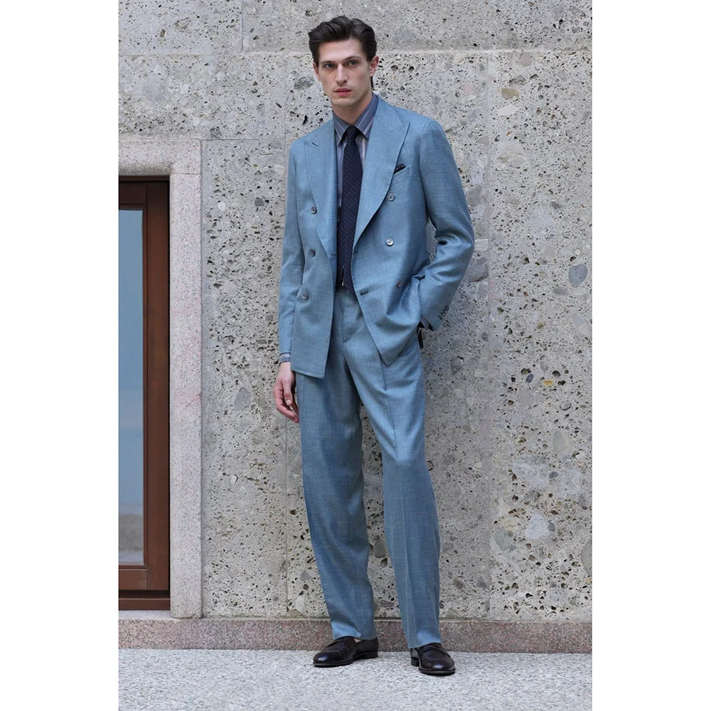 

2 Pieces Men's Suits Jacket Pants Fashion Business Casual Work Commute Social Party Male Blazer Sets