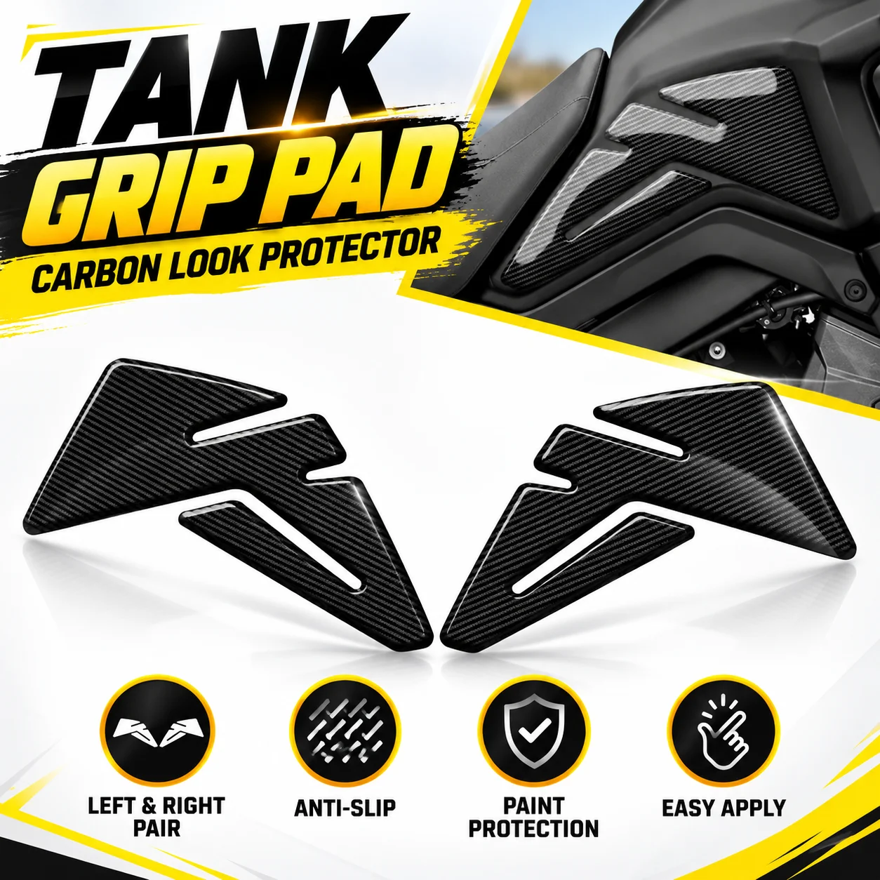 Motorcycle Carbon Fiber Look Side Fuel Tank Pads Knee Grip Protector for Honda Africa Twin ADV 2016-2022
