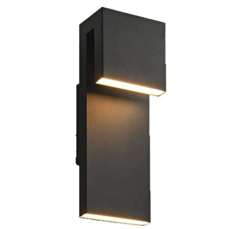 

A34R Aluminum Led Wall Sconce Lamp Outdoor Waterproof For Courtyard Modern Square Wall Lamp With Double Light Brief