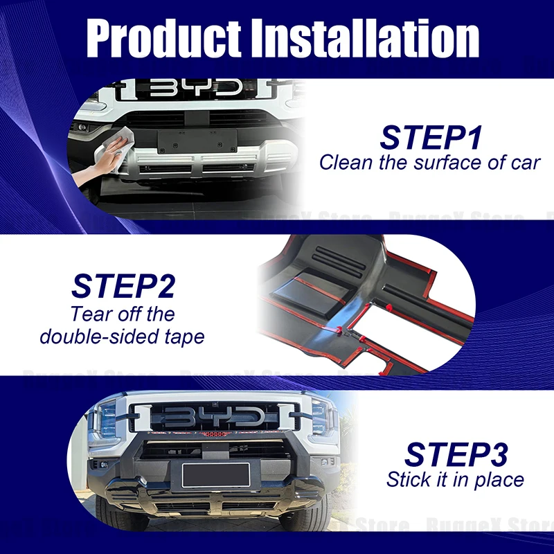 Per BYD SHARK 6 Paraurti inferiore Piastra di protezione Materiale ABS Nero Design personalizzato Copertura di protezione paraurti anteriore per SHARK 6 Accessori