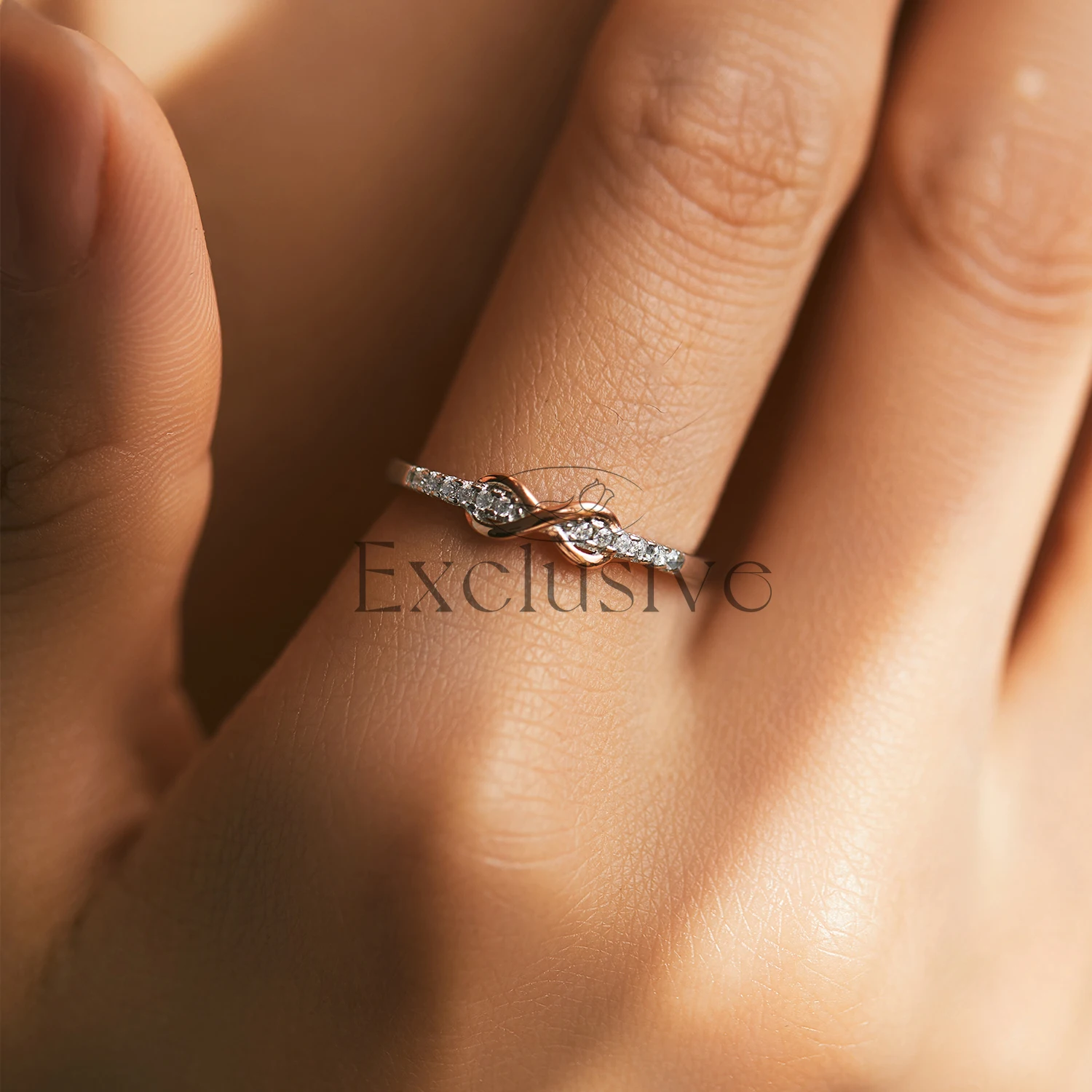S925 Sterling Silver Unlimited Love Color Separation Fashion Ring Women's Romantic Simple