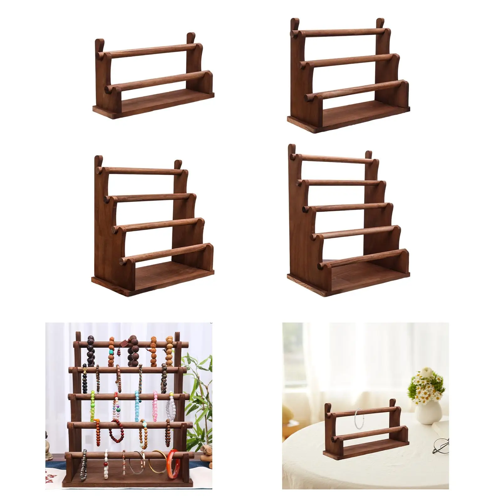 

Wooden Bracelet Holder Jewelry Storage Organizer Necklace Stand for Live Broadcasting Home Dresser Jewelry Shop Shopping Mall