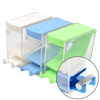 Soporte dispensador de rollos de algodón Dental, caja tipo prensa, Color blanco y azul, productos de ortodoncia, suministros de laboratorio de odontología