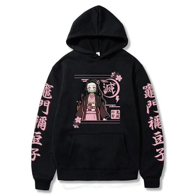 Demon Slayer Kamado Nezuko Hoodie Pullover Cosplay Anime Sweatshirt Costume