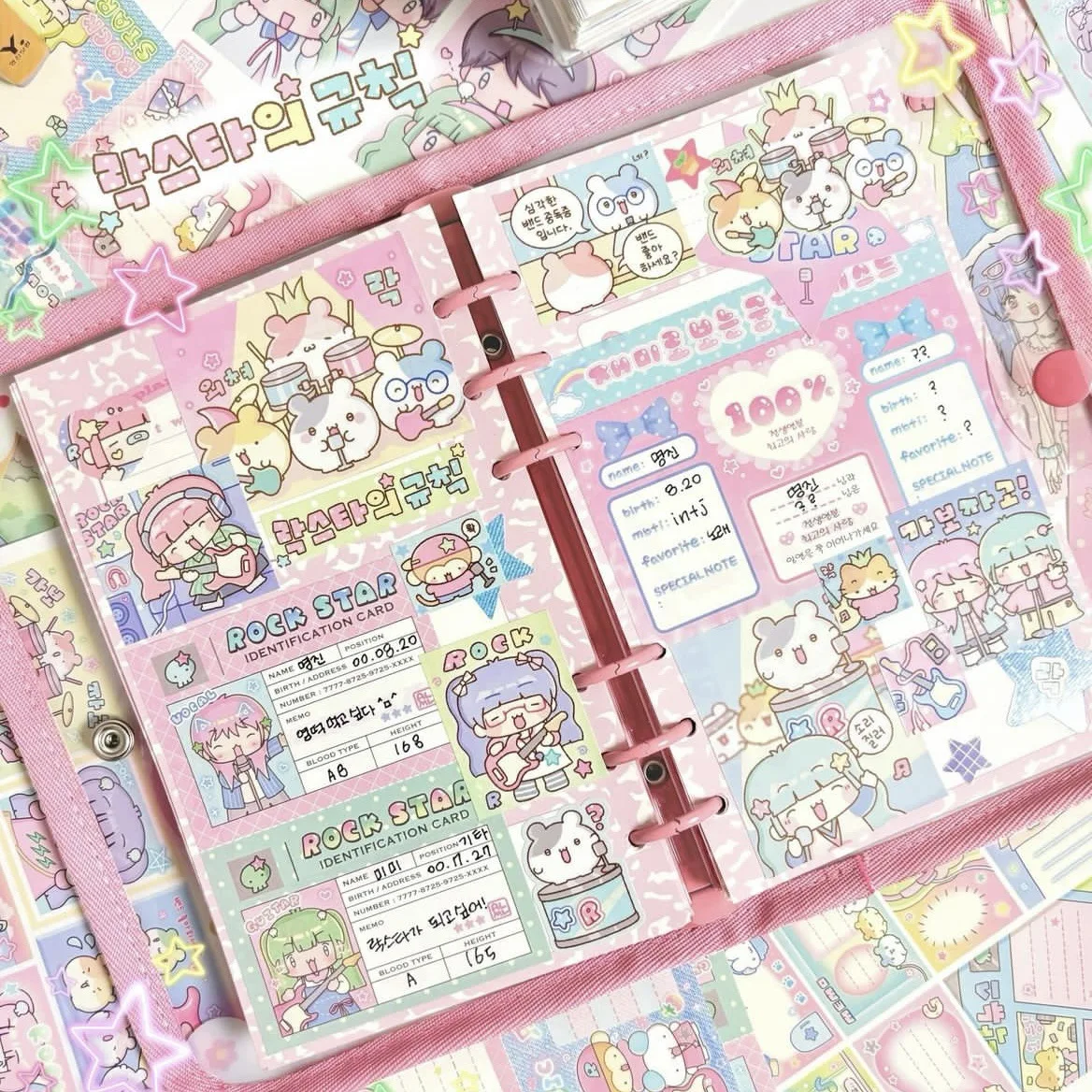 Cute Cartoon Girl Animal Account Sticker Ins Korean Guka DIY Creative Sticker