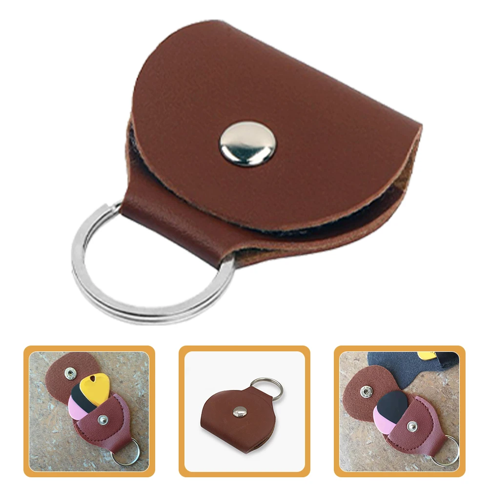 

6 Pcs Case Guitar Holder Keychain Protective Picks Mini Shaped Pu Storage