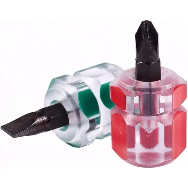 Non in magazzino. fuori stoock..2 pezzi Cacciavite Phillips piatto Mini cacciavite Set di kit di strumenti di riparazione corti e piccoli divisi Verde + Rosso