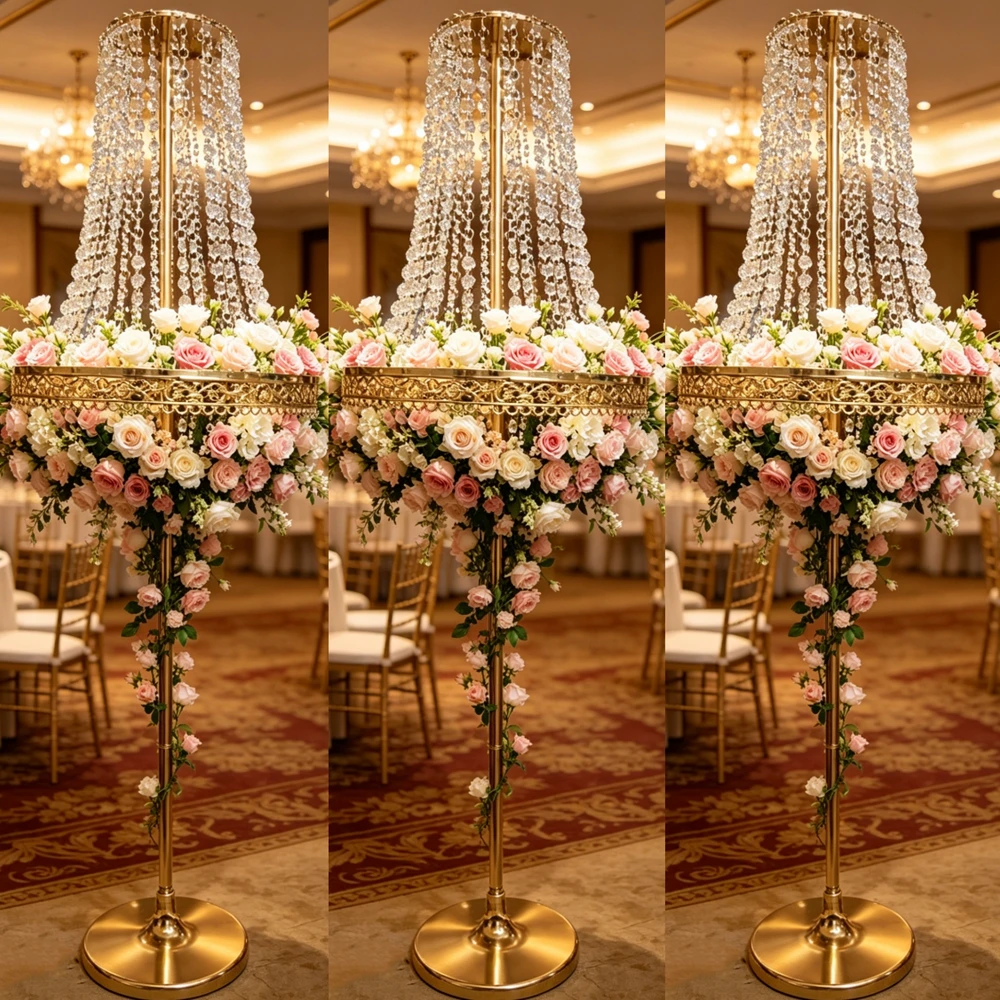 

10pcs Wedding Prop Acrylic Crystal Chandelier Creative Decorative Wedding Stage Banquet Hall Ceiling Pendant Lights centerpiece