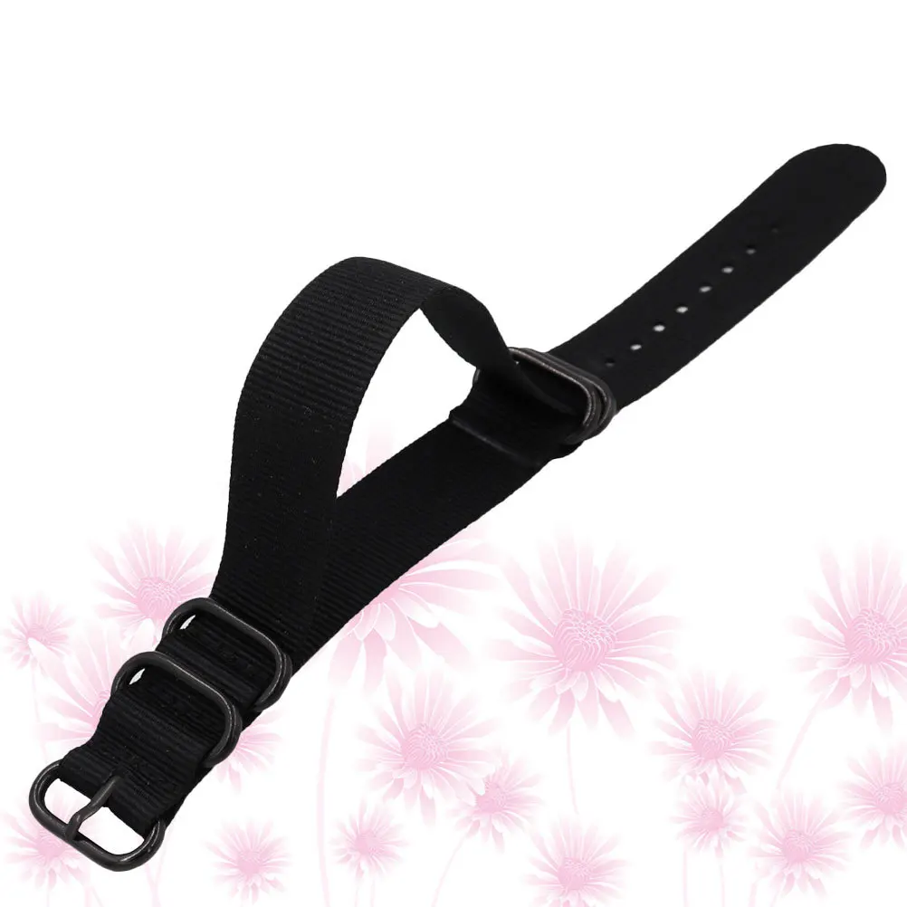 

Simple Design Watch Strap Canvas Watchstrap Band Black for Smart Replacement Adjustable