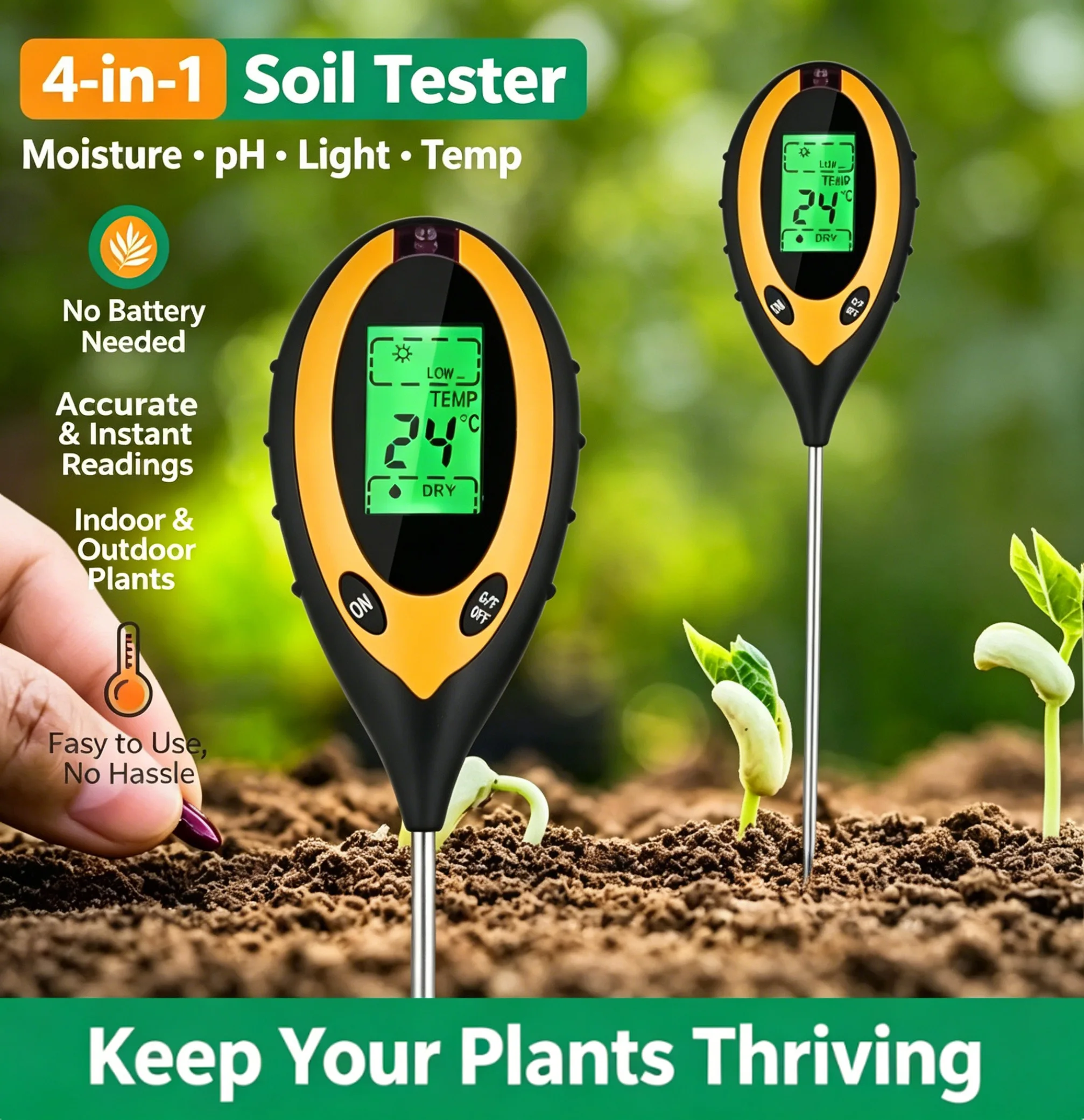 4-в-1 измеритель pH почвы – те – обзор и цена Soil Ph Meter
