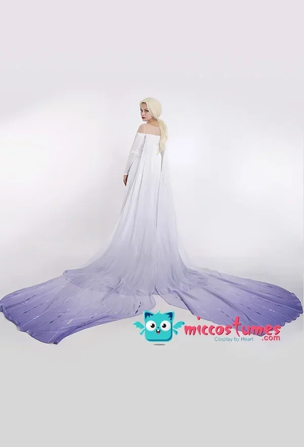 Miccostumes Princess Queen Blue Ice Cosplay Costume Dress Gown for Women long Dress Halloween Cosplay Costumes