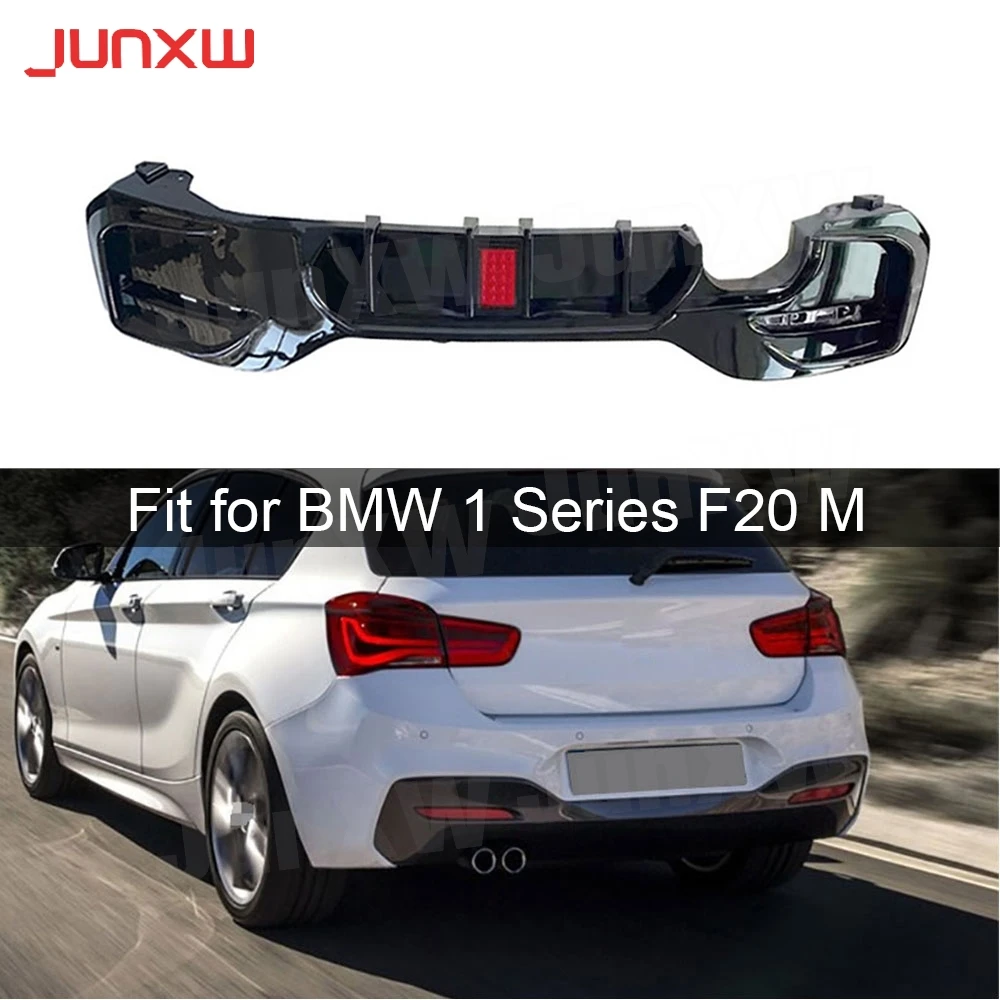 

ABS With lamp Rear Diffuser Bumper Lip Spoiler for BMW 1 Series F20 M Sport M135i M140i 2016-2018 Rear Bumper Guard