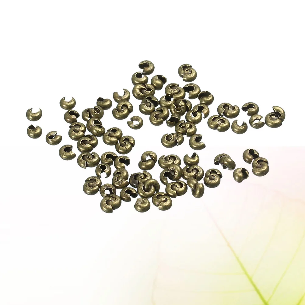 

300 Pcs Number Findings Crafts Jewelry Making Beads Spacer Ends Caps Flat Fixed Tube Crimp DIY Position Positioning Loose