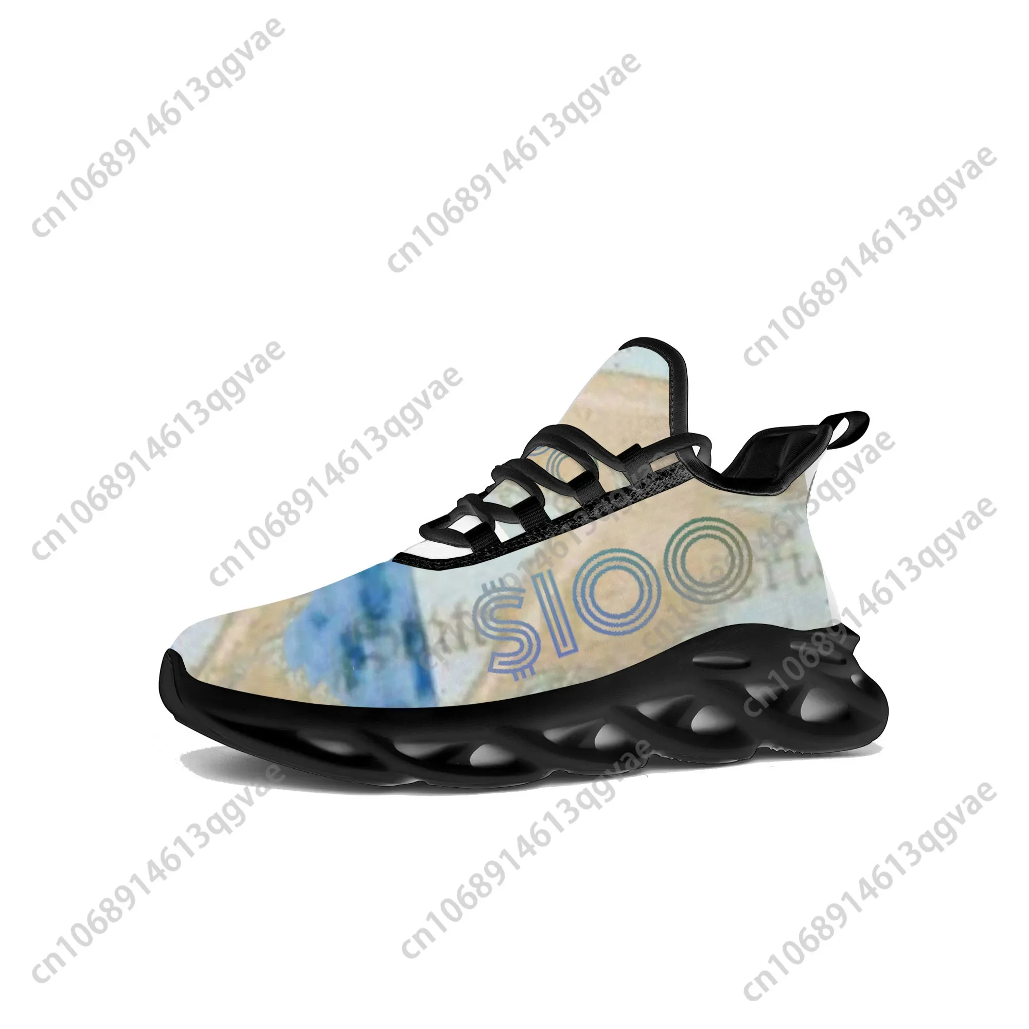 Dollar Printed Flats Sneakers Mens Womens Pop Sports Running High Quality Sneaker Lace Up Mesh Footwear Tailor-made Shoe Black