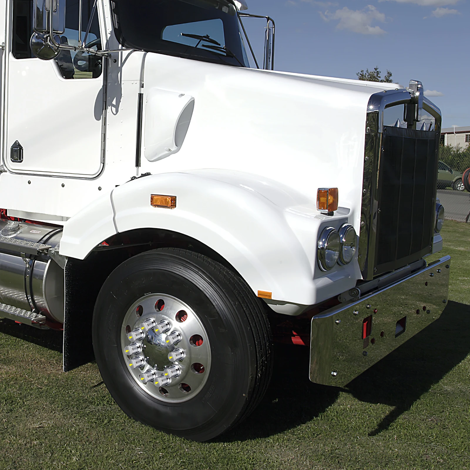 

20pcs Chrome ABS Wheel Nut Covers x 60mm Lug Bolt Caps for Car Trucks Protect Secure Fashionable Accessories