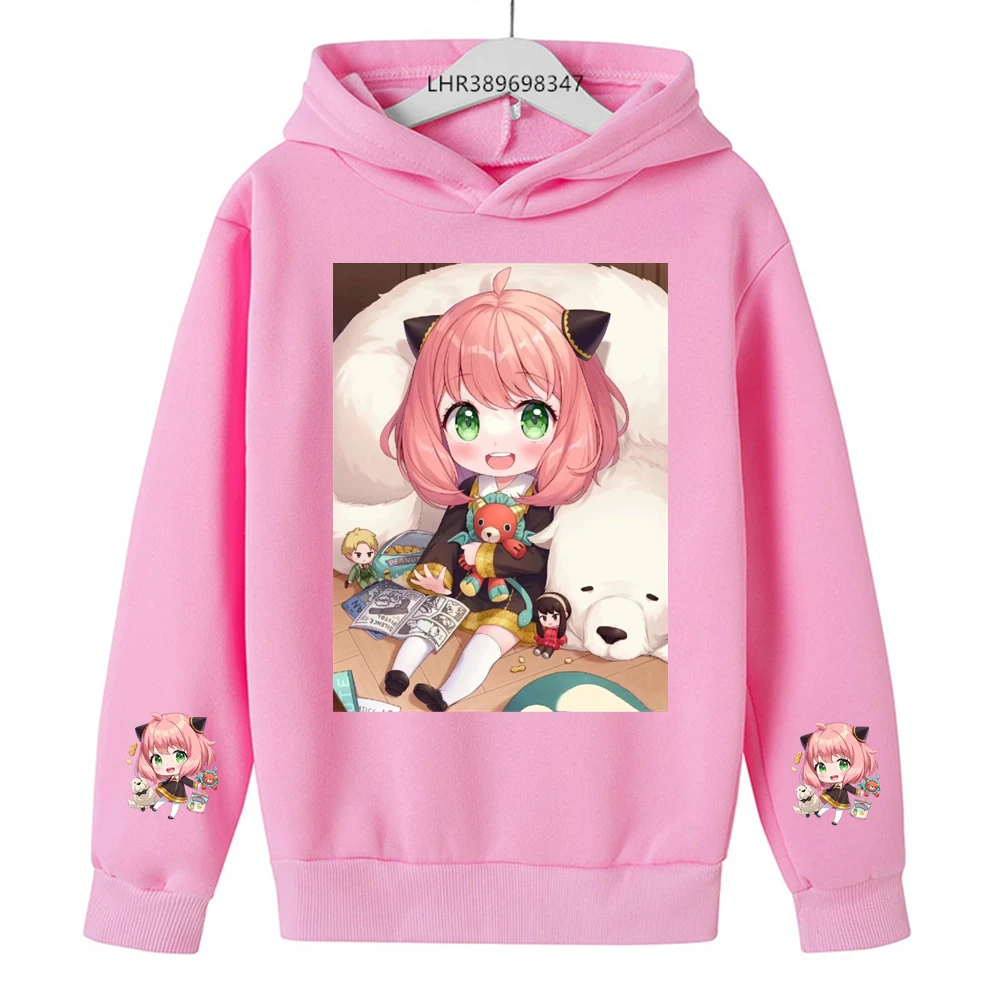 

Anya Spy X-Family Autumn Winter Children's Hoodie tops Suitable age 3-12 Boys Girls Sweatshirt coat Children Cartoon Clothing