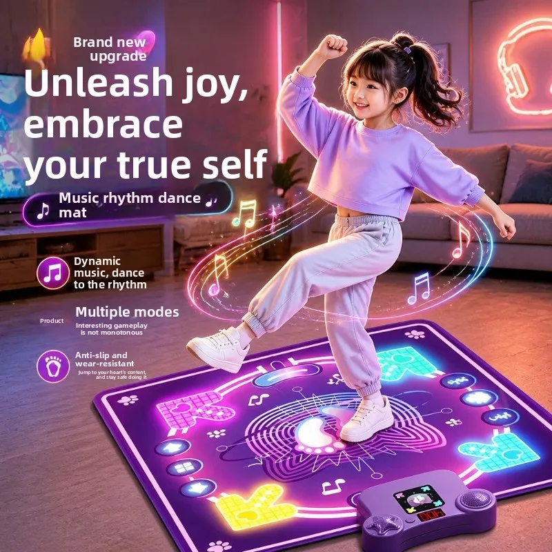 Music dance blanket, dynamic level sports fitness bluetooth game mat, educational toys for boys and girls aged 3 to 6