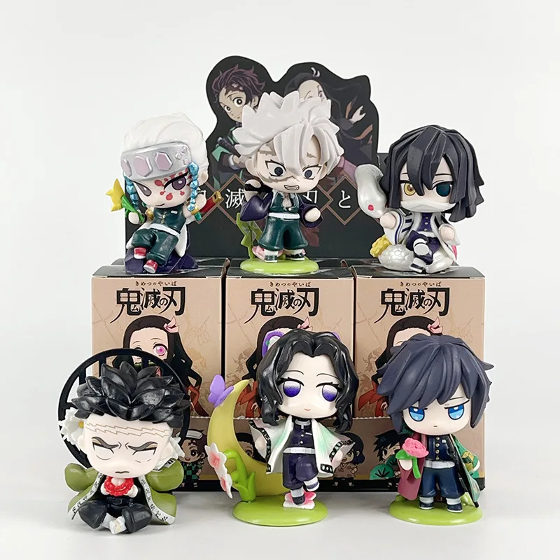 Demon Slayer Blind Box Tanjiro Nezuko Zenitsu Figure Model Desktop Toy Anime Collection Kids Gift