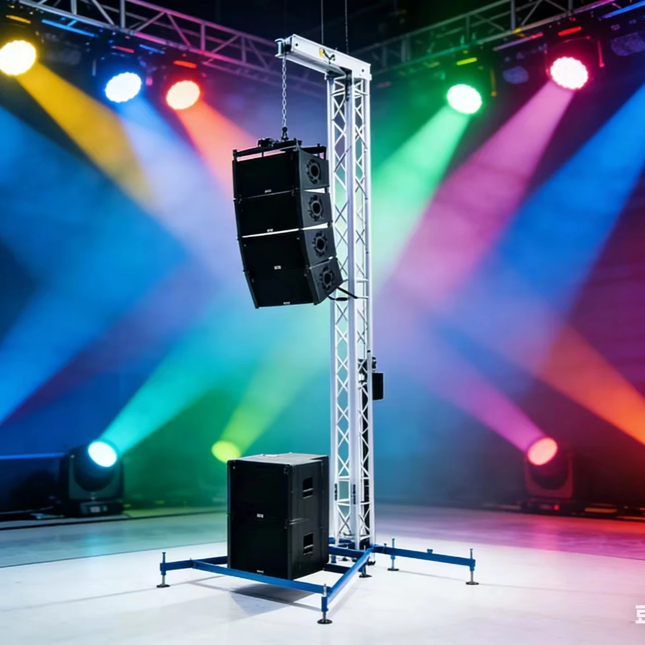 Aluminum alloy 6061 portable linear array speaker bracket triangle A-frame custom size bar outdoor truss stage lighting