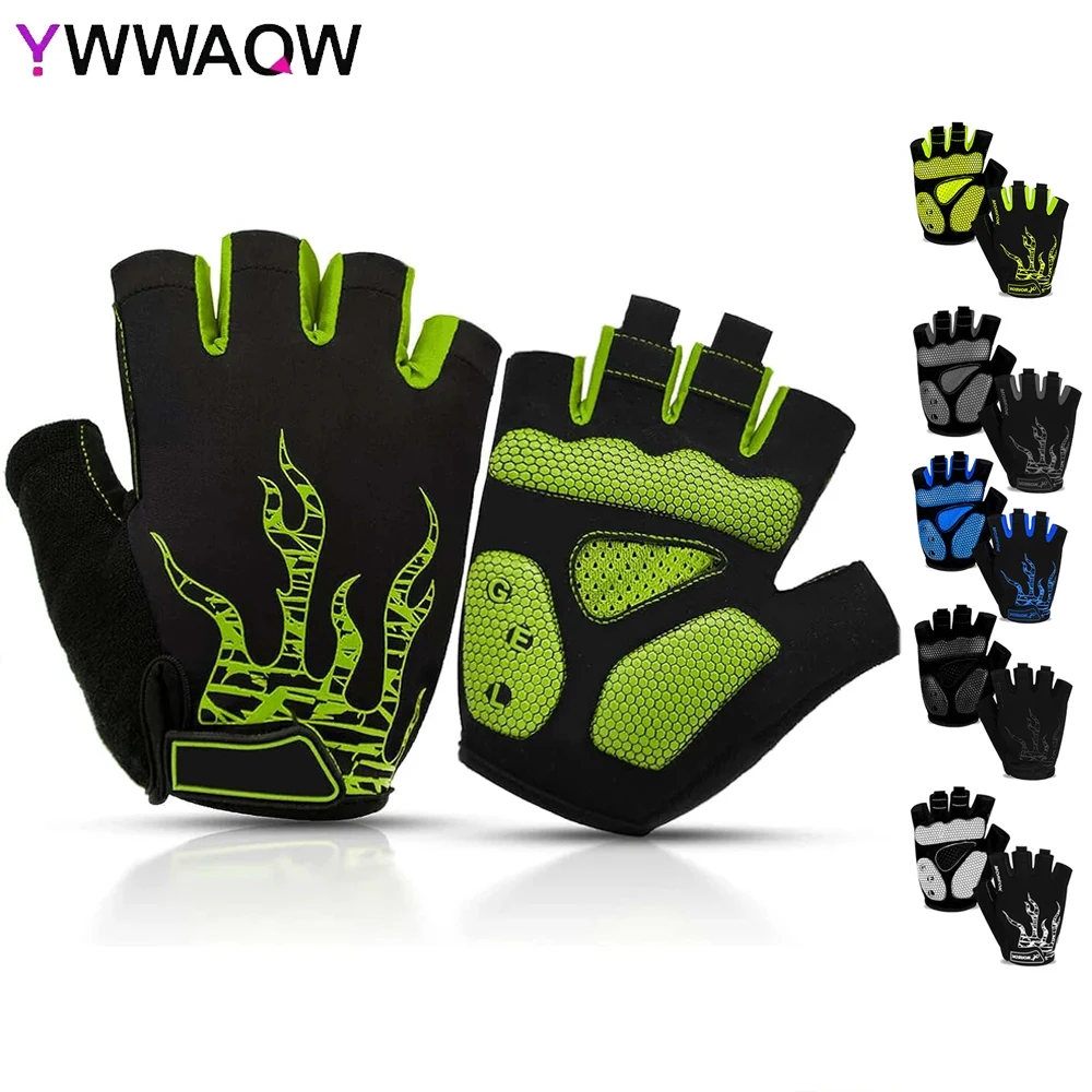 

1Pair Cycling Anti-slip Anti-sweat Men Women Half Finger Gloves Breathable Anti-shock Sports Gloves MTB Bike Bicycle Glove