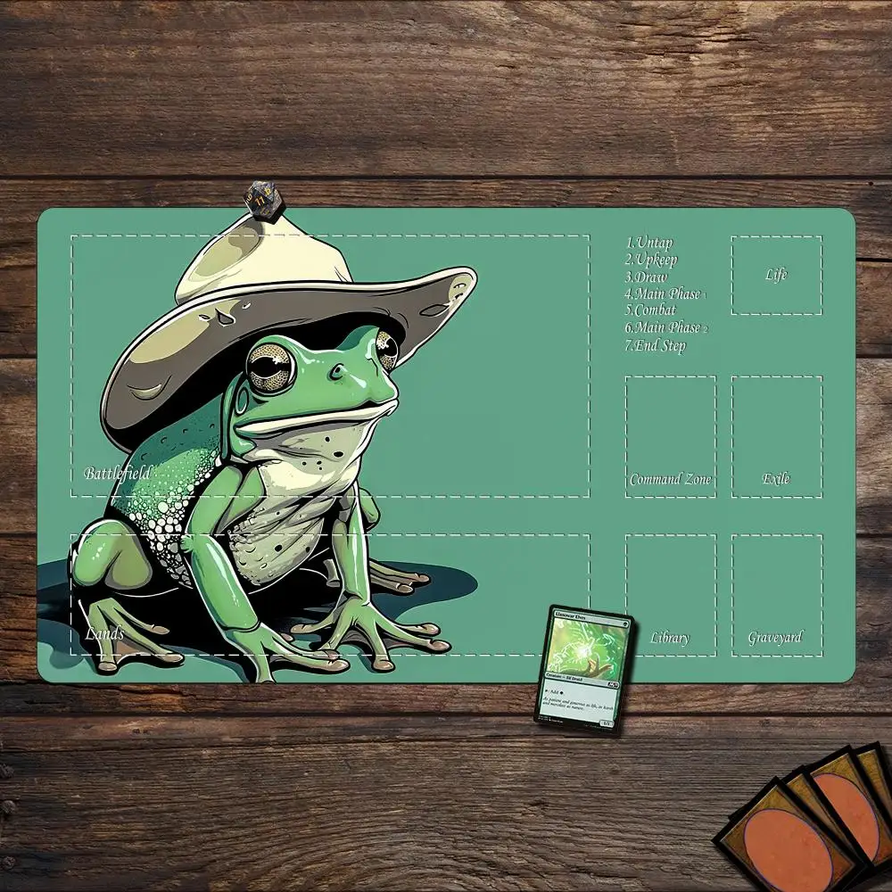 

Magic Playmat card gaming mat with zone Cowboy hat frog mtg playmat Desk Mat gamer keypad expansion mousepad rubber anti-slip