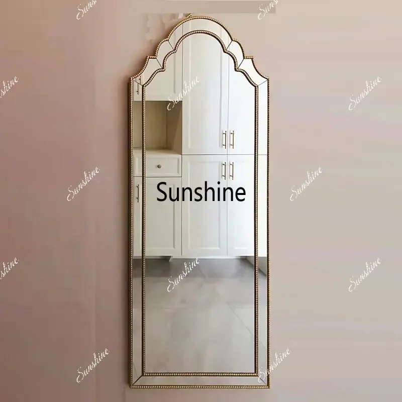 French retro home full body fitting mirror wall hanging light luxury bedroom floor mirrorTJ