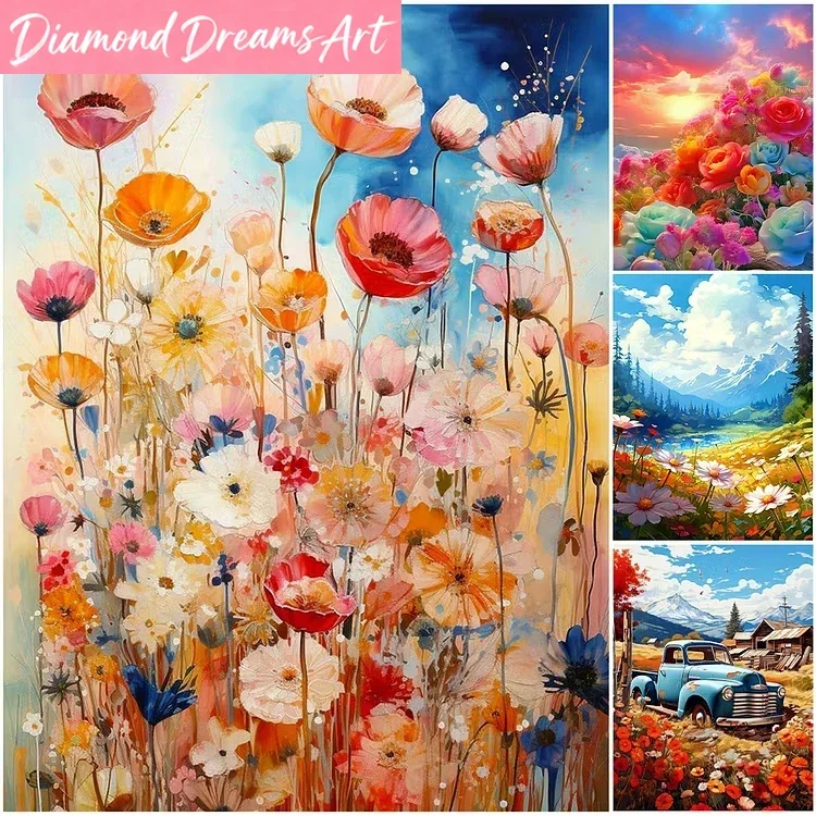 Frameless,5D DIY Full Square Or Round Drill Diamond Painting Kit Landscape Nature Scenery View For Adults Home Wall Decor Relaxi
