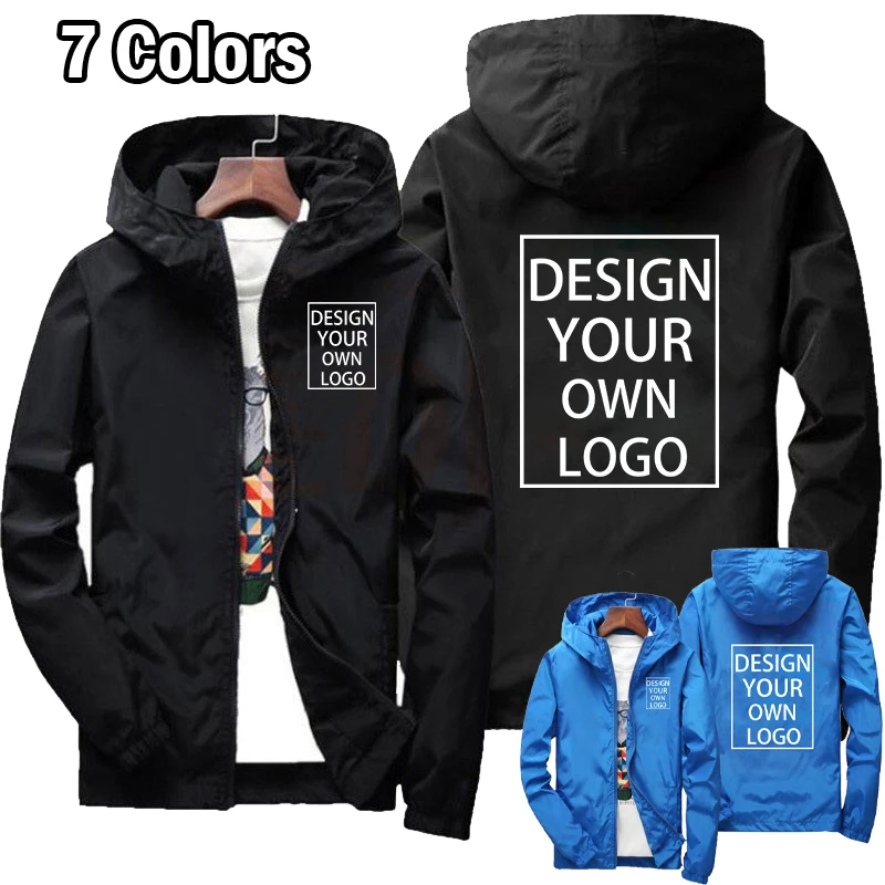 

Customized Men windbreaker hooded fallow jacket Travel Camp Out Mountain Climbing zipper Men windbreaker jacket