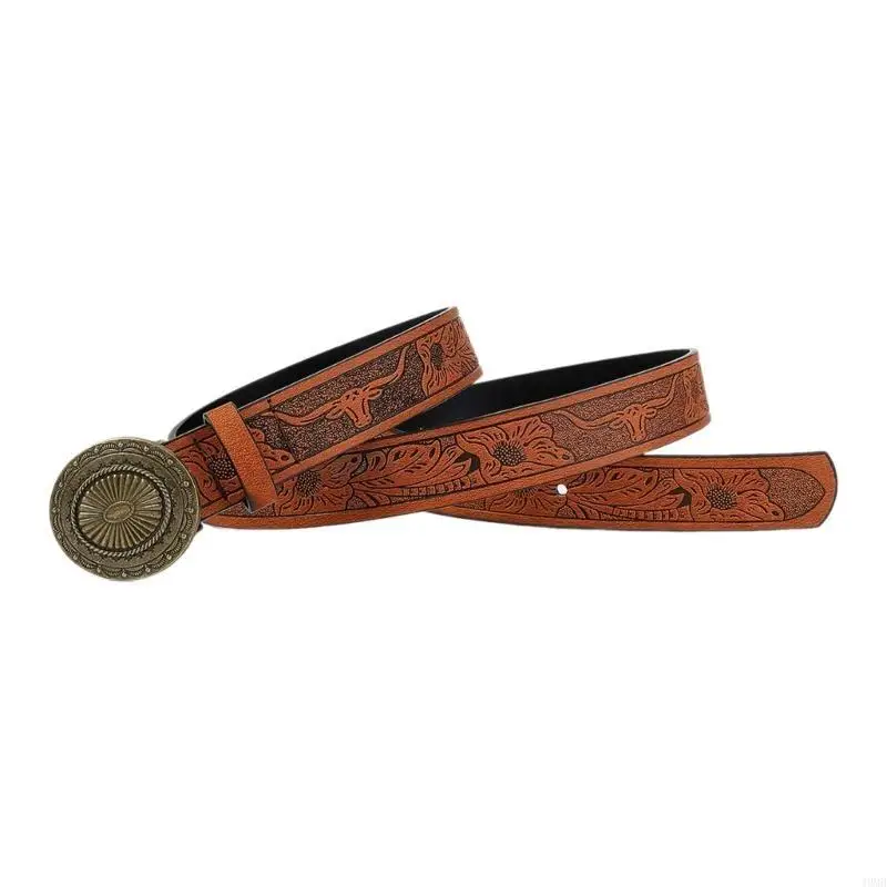 

Punk Carving Waist Belt for Daily Costume Embossed Waist Belt Body Jewelry 49MB