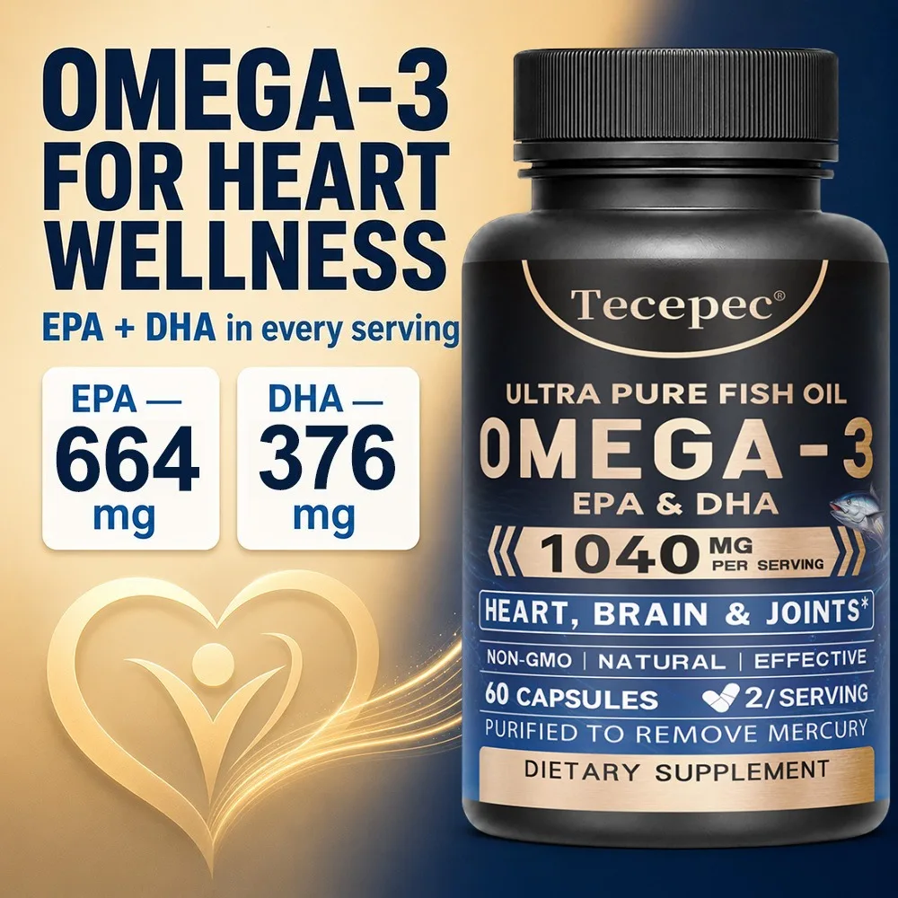 Fish Oil Capsules OMEGA-3 Rich in DHA and EPA Improve Bad Mood Relieve Stress Strengthen Brain Improve Intelligence