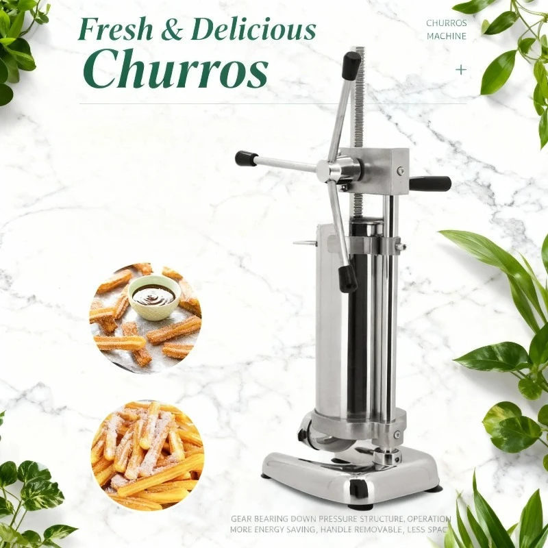 Industrial Churros Filler Making Machine Manual Handle Churro Dough Extruder Heater Latin Snack Maker Bakery Easy to Operate