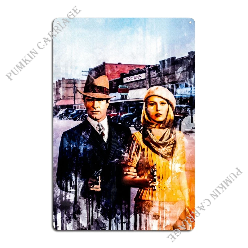 Bonnie And Clyde 2 Metal Plaque Poster Bar Party Plates Garage Wall Mural Tin Sign Poster