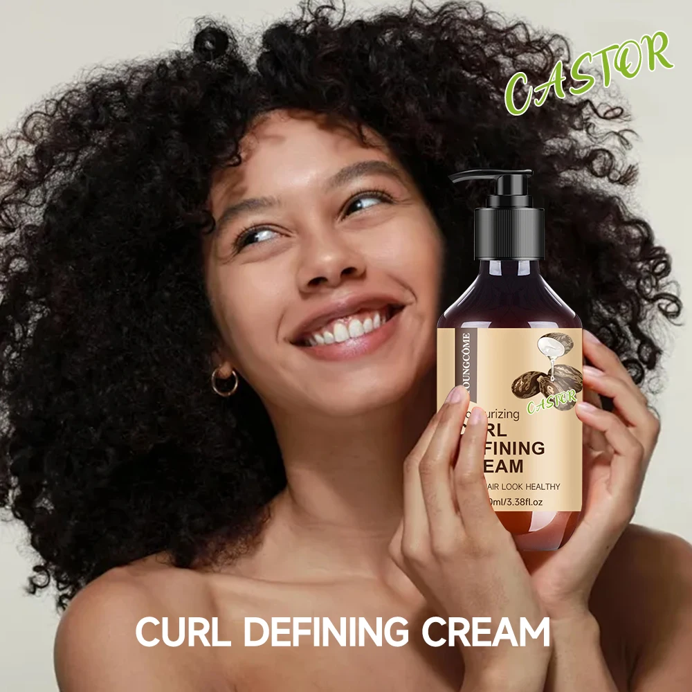 Rizinusöl-Curl-Aktivatorcreme – Definiertes, spaltes/gewelltes Haar, Feuchtigkeitsbeständigkeit, nicht fettende Formel, sicher für gefärbtes Haar – Detail 7