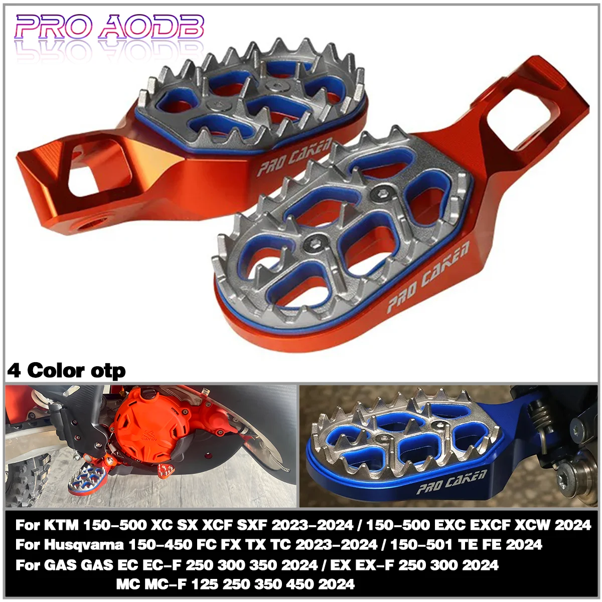 

For KTM EXC EXC-F XC-W SX SXF XCF Motocross Forge Footpeg Foot Pegs Pedals Rests For Husqvarna FC FX TX TC TE FE 150 250 350 450