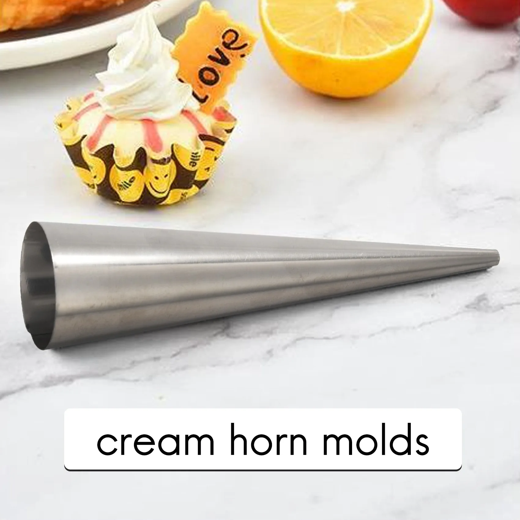 Cream Horn Molds 12Pcs Large Size Baking Cones Stainless Steel Roll Horn Forms Conical Danish Pastry Croissant Cones Moulds