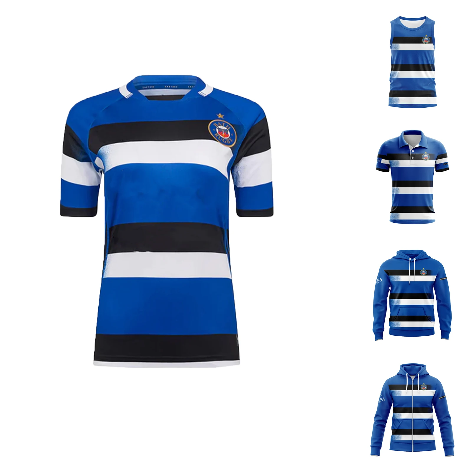 

Мужские спортивные худи, жилеты и шорты для регби 2026 Bath (домашняя/гостевая форма)