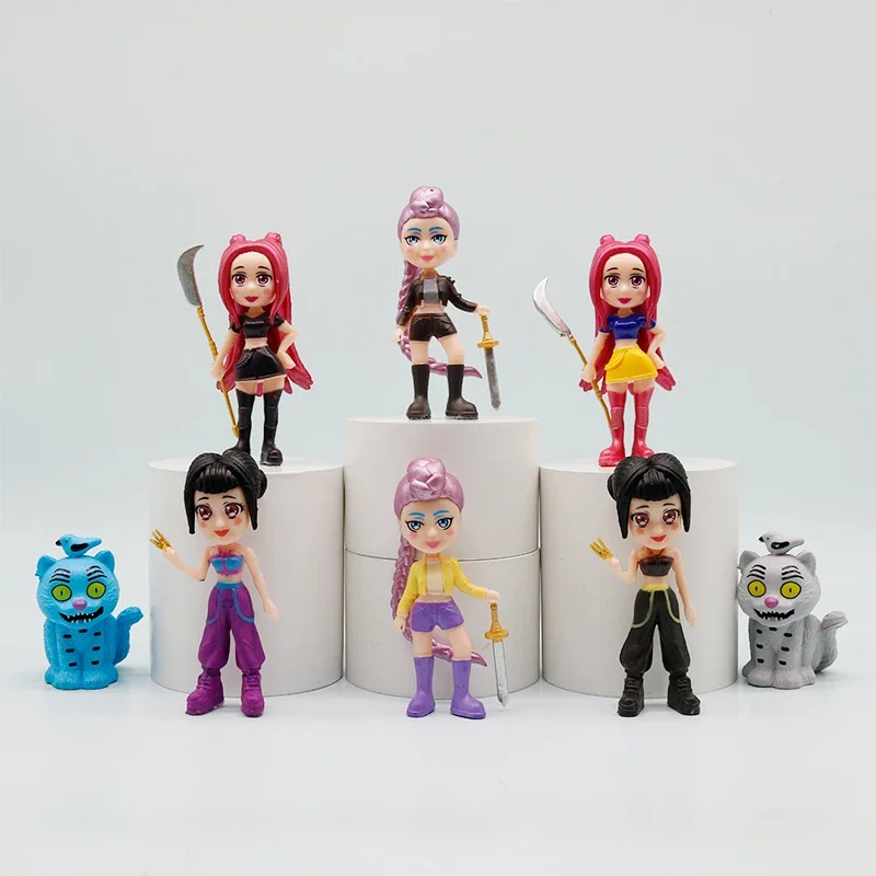 2025 جديد أنيمي KPop شيطان الصيادين دمية لعبة من الفينيل رومي ميرا زوي شخصية قناع الفينيل تمثال هدية عيد ميلاد مروحة نادي الهدايا #2