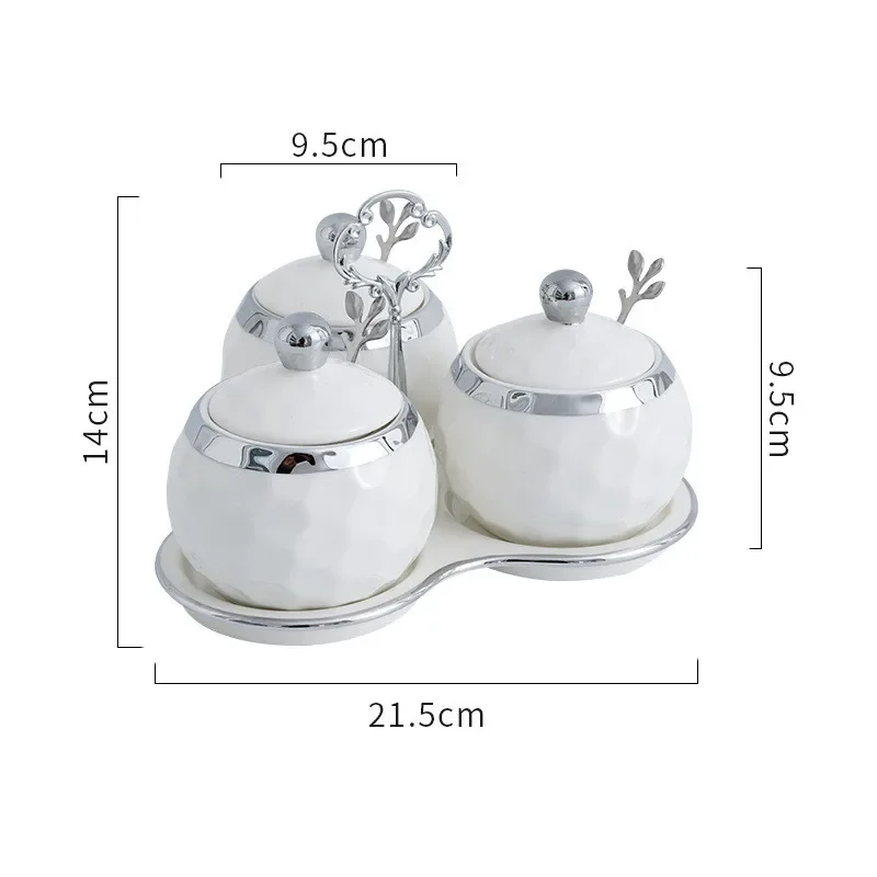 Ceramic Jar with Lid Seasoning Jar, Kitchen Tools, Vinegar Pot, Salt and Pepper Shakers, Spice Jars Set, Household Seasoning Box